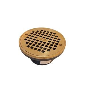 ProFlo PF42848 Plastic Drain Barrel with Brass Grate and Trim Ring Floor Drain